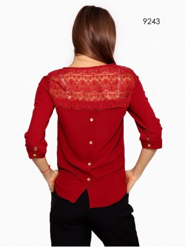 Блуза бордовая полу-батал