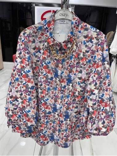 Блуза в яркий принт в расцветках