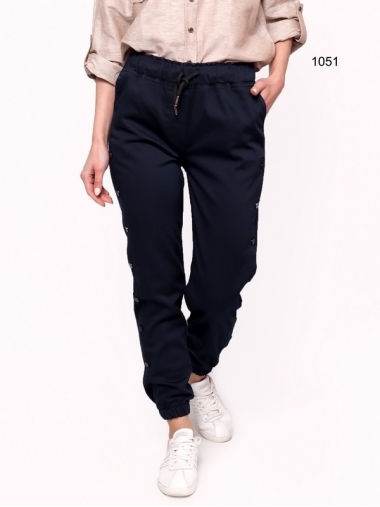 Женские брюки джоггеры темно-синего цвета 