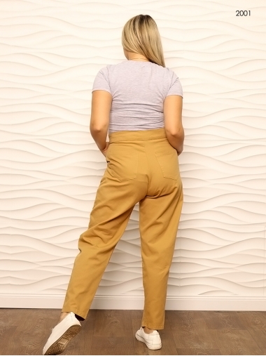 Стильные коттоновые штаны-брюки цвета кэмел