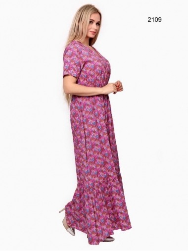 Фиолетовое платье в мелкий цветочный принт 