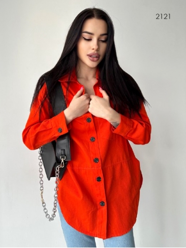 Удлиненная рубашка оранжевого цвета 