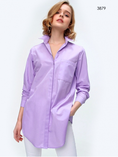 Удлиненная рубашка цвета фиолет